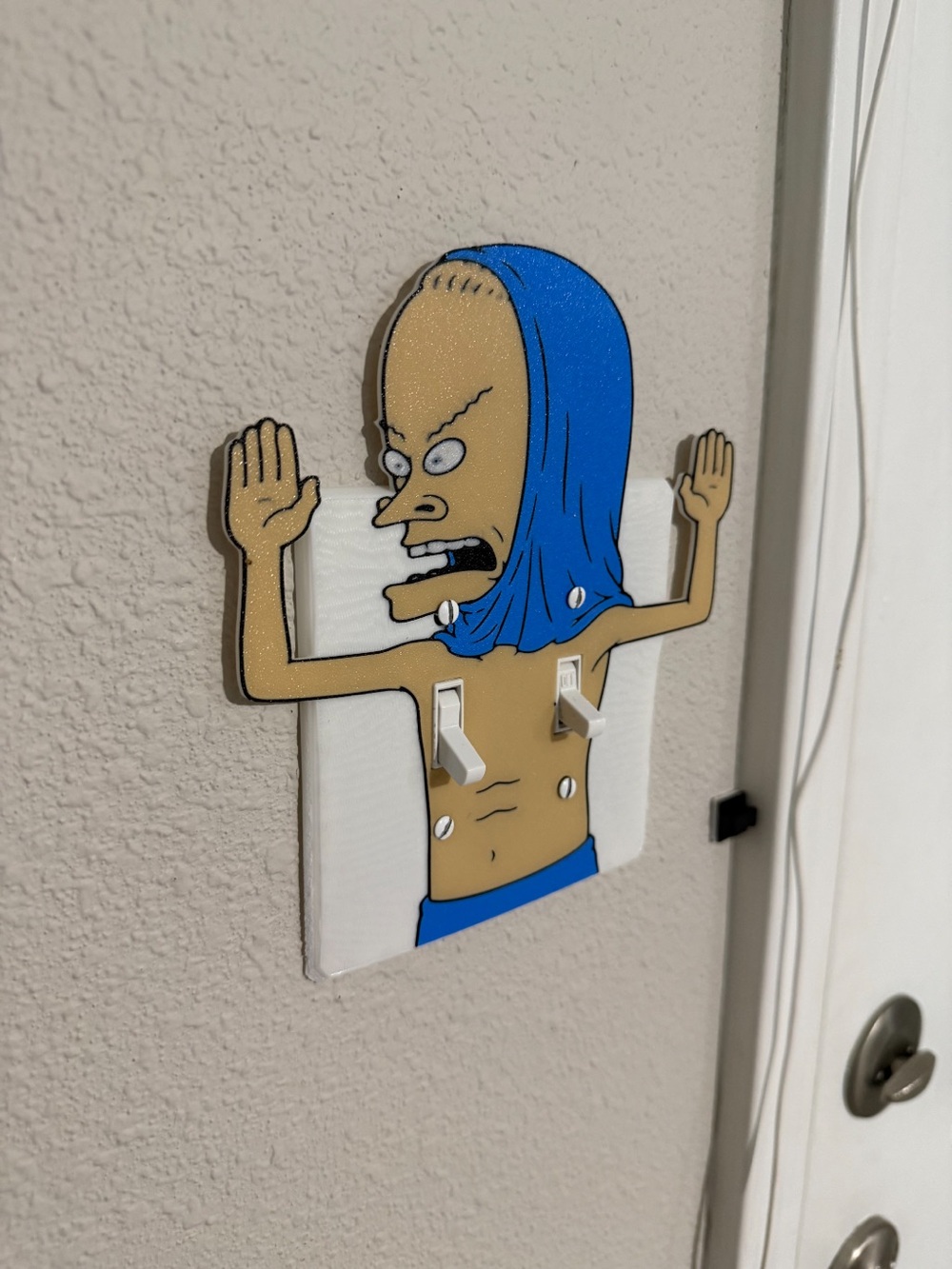 Blue-Beavis Character Light Switch Cover - Novelty Home Wall Decor